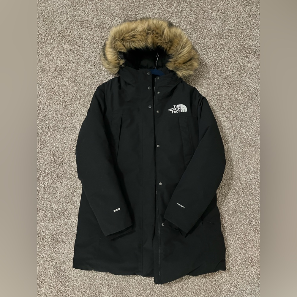 The North Face Women’s Black Arctic Parka with Faux Fur Trim